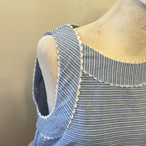 altar’d state chambray blue white striped sleeveless blouse Size M EUC - Picture 3 of 8